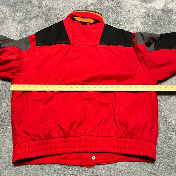 Vintage Marker Ski Jacket Mens Medium Red 90s Colorblock Snow Coat Nylon - Picture 4 of 7